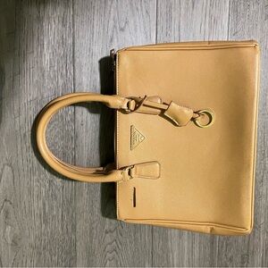 Prada Tan Leather Women's Medium Size Hand Bag